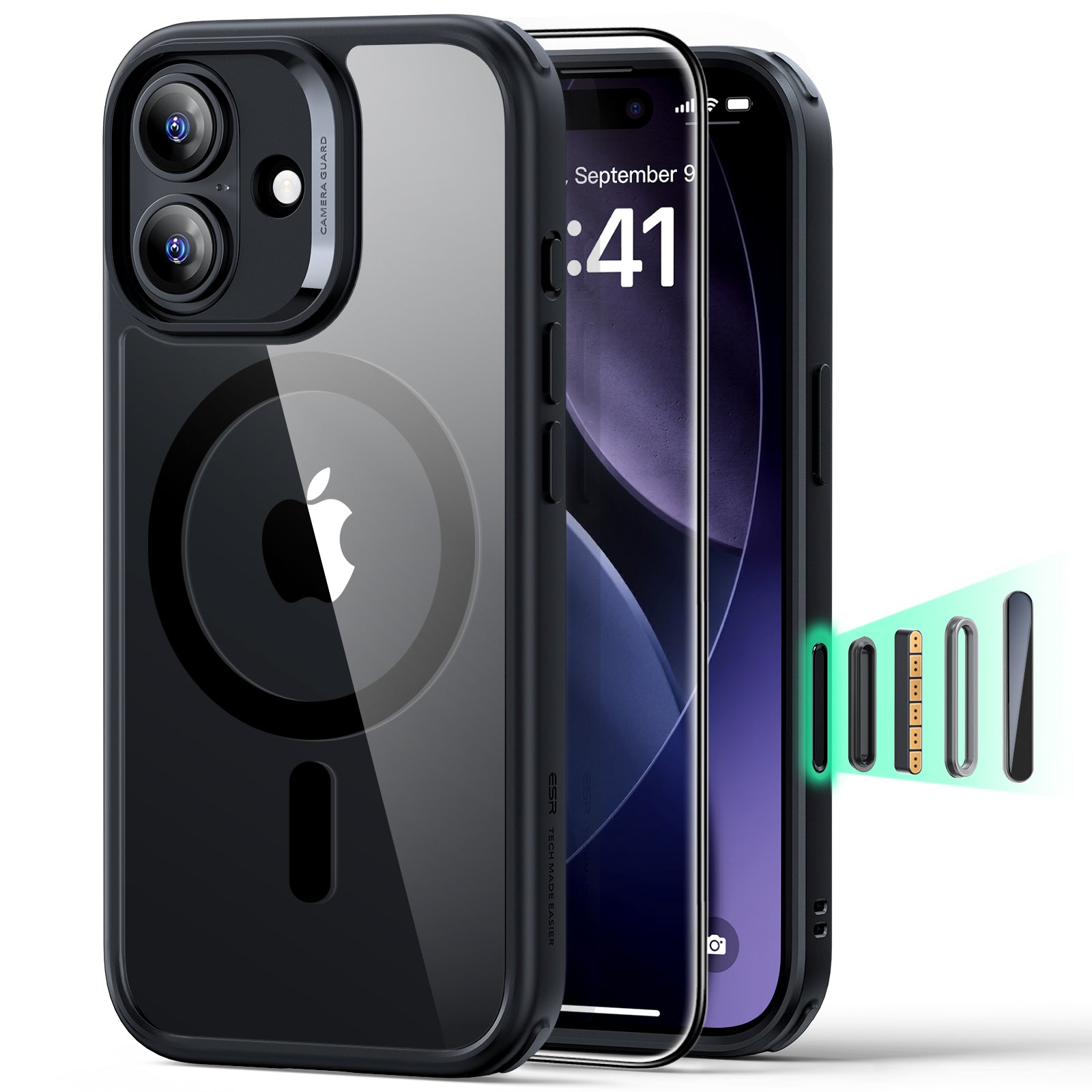 ESR Classic Hybrid Magnetic Case with Screen Protector Set for iPhone 17