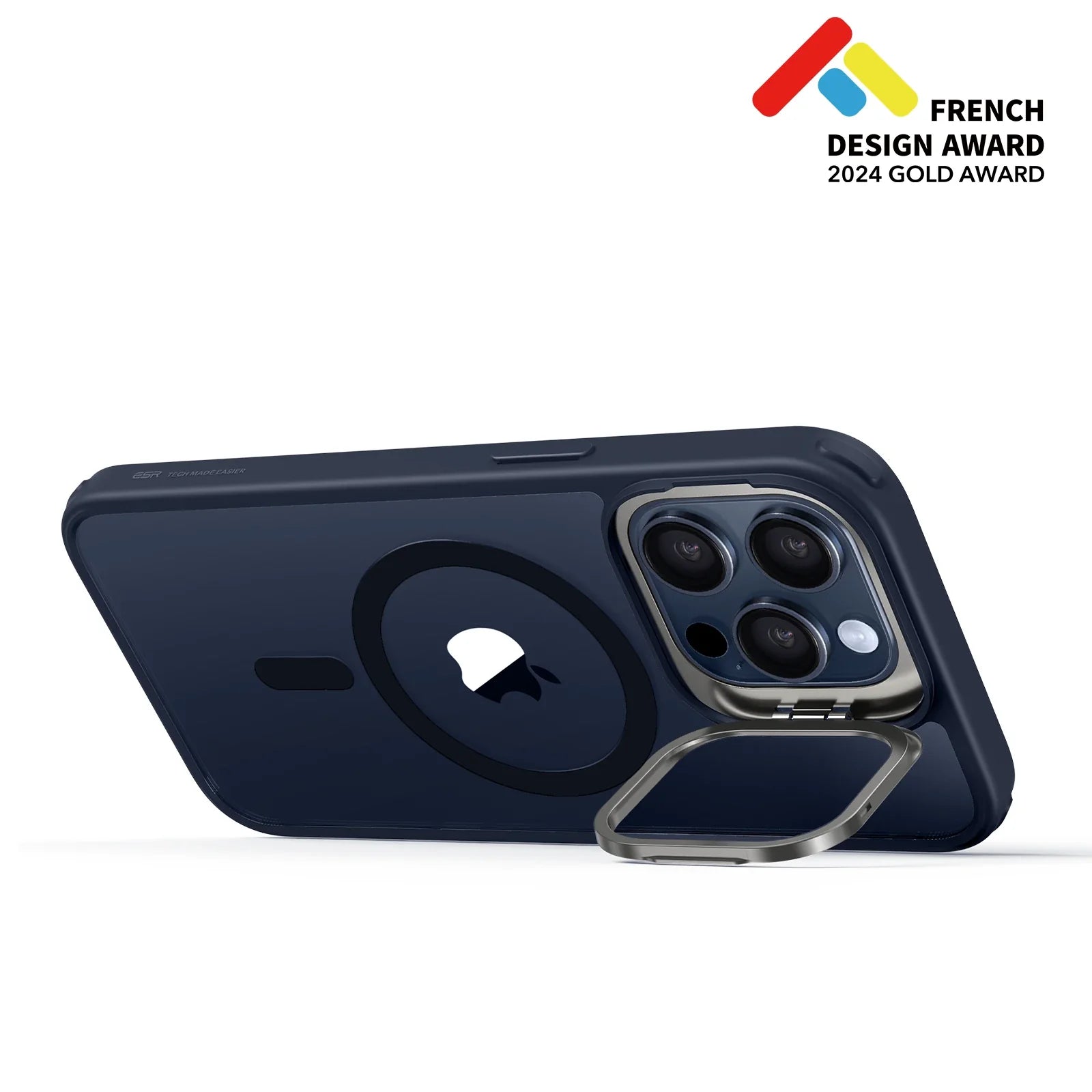 ESR Classic Hybrid Case with Stash Stand (HaloLock) Compatible with iPhone 15 Pro Max