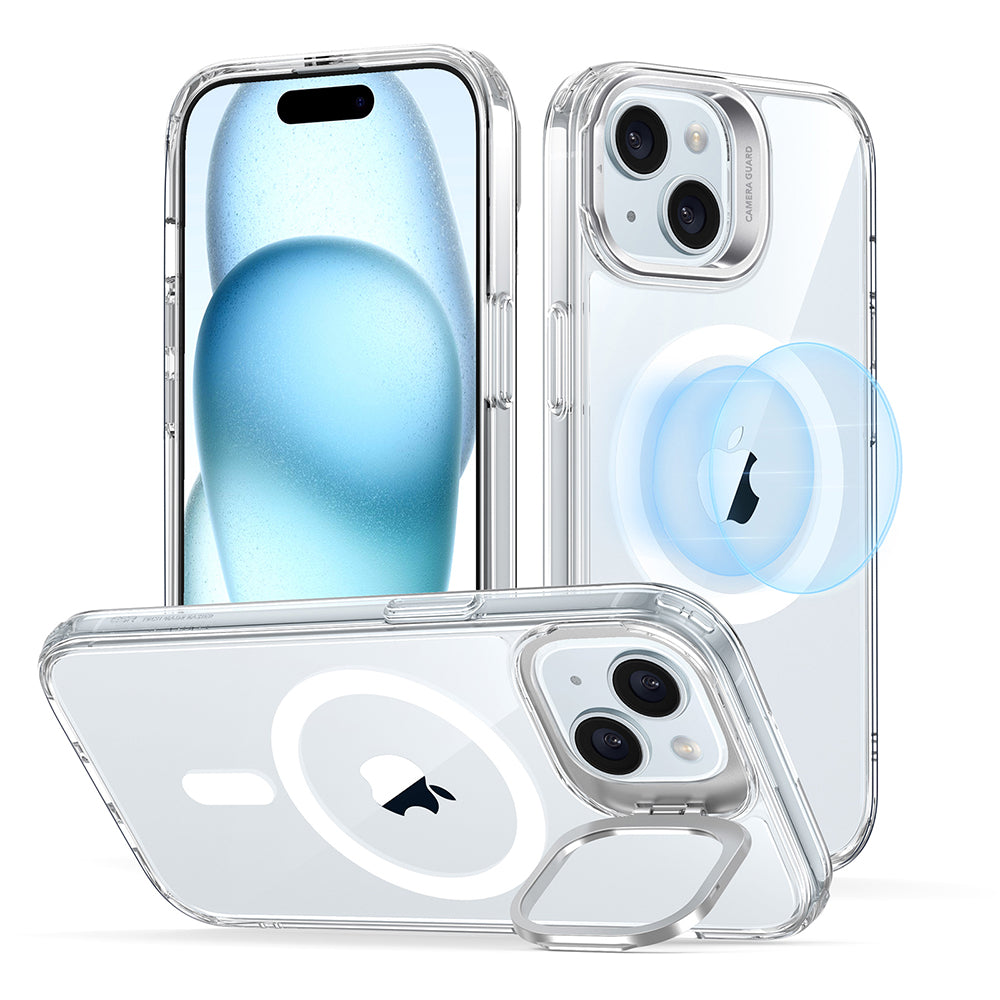 ESR Classic Hybrid Case with Stash Stand (HaloLock) Compatible with iPhone 15 Plus