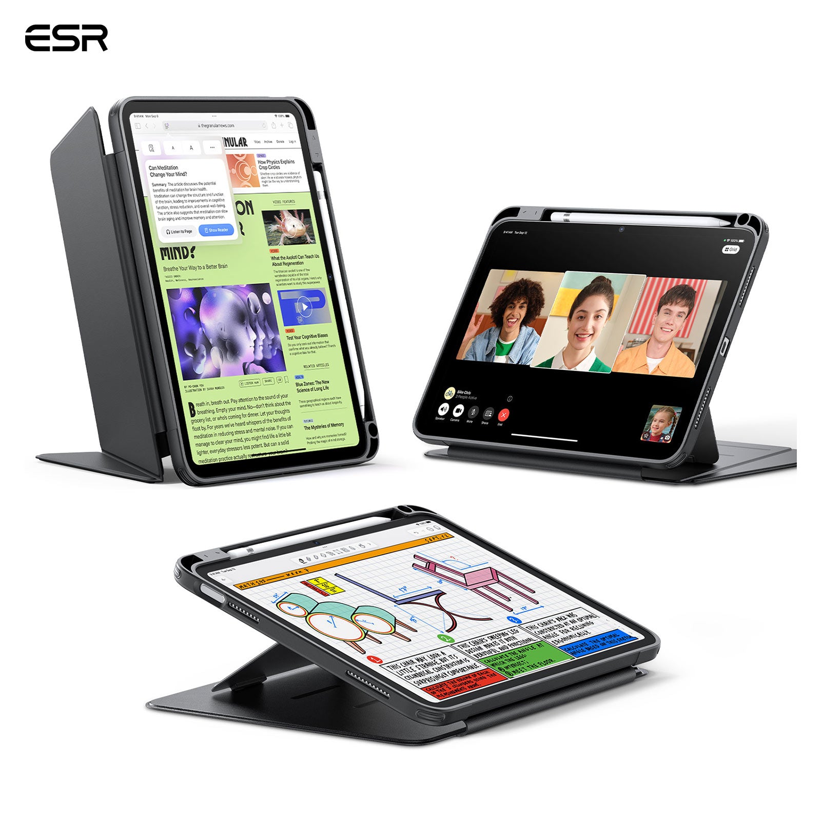 ESR Flip Magnetic Case with Pencil Holder | iPad 10/11