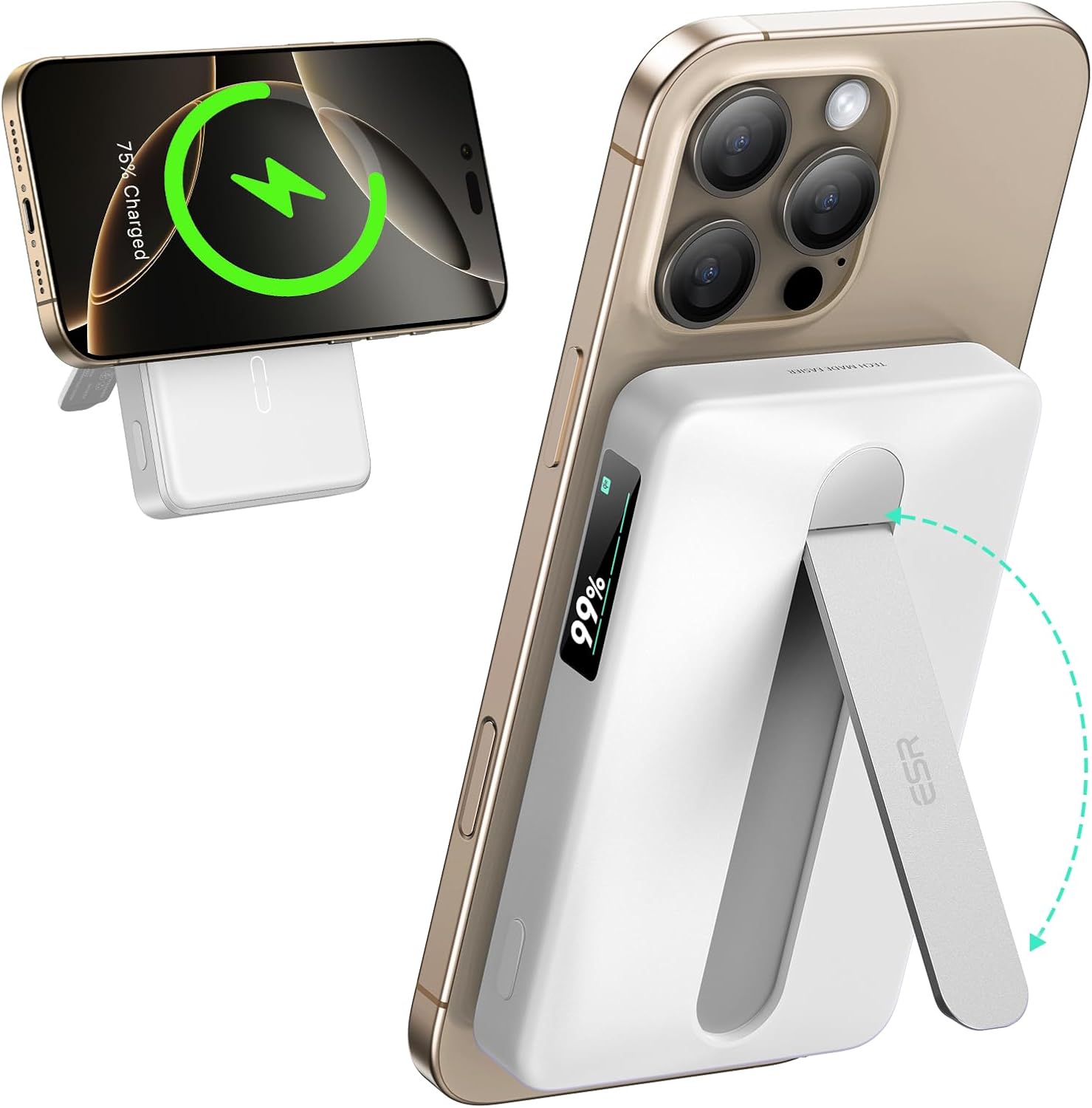 ESR Qi2 MagSlim Kickstand Power Bank
