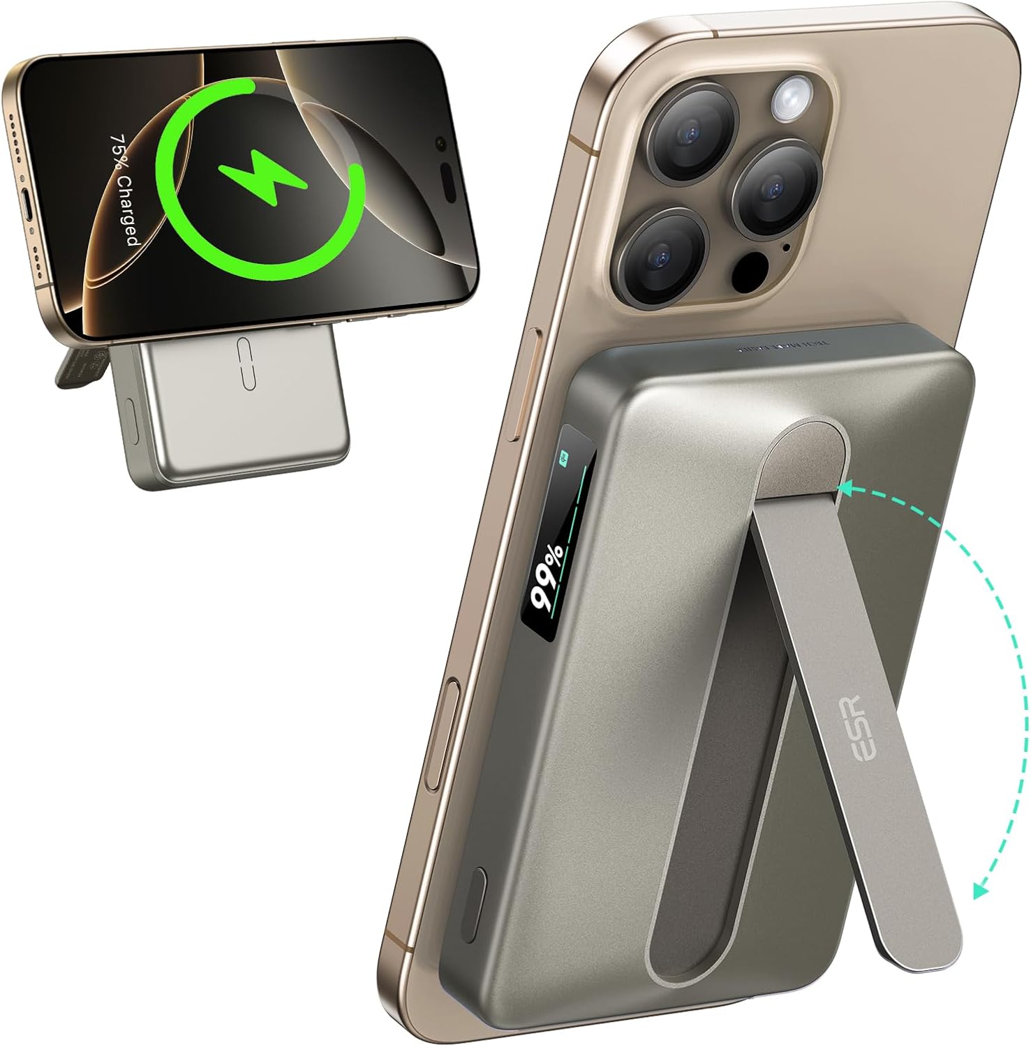ESR Qi2 MagSlim Kickstand Power Bank