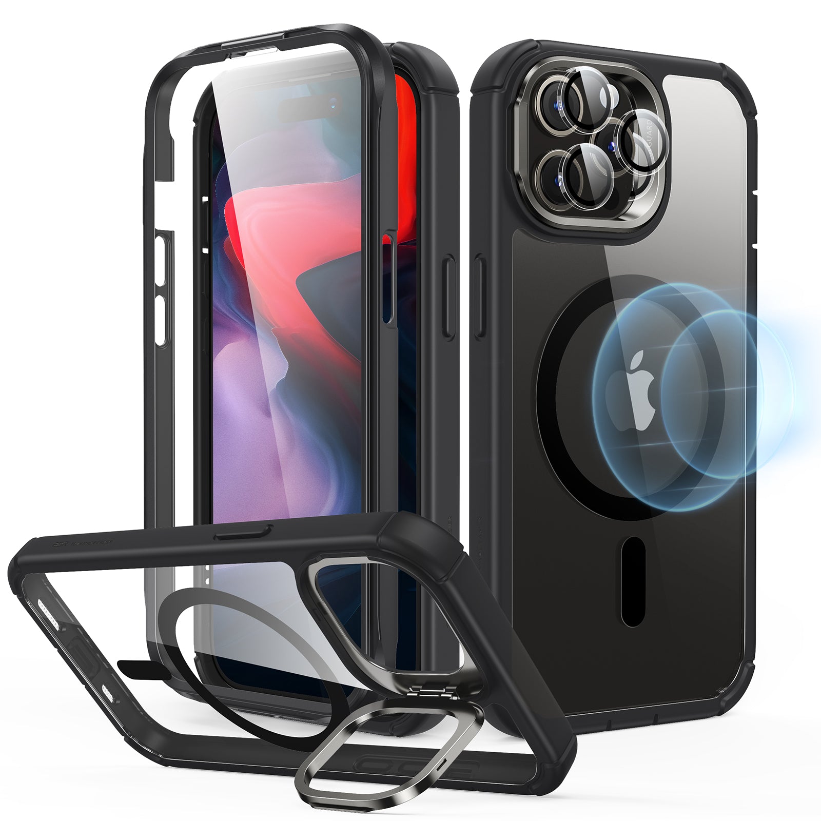 ESR Armor Tough Case with Stash Stand (HaloLock) Compatible with iPhone 15 Pro Max