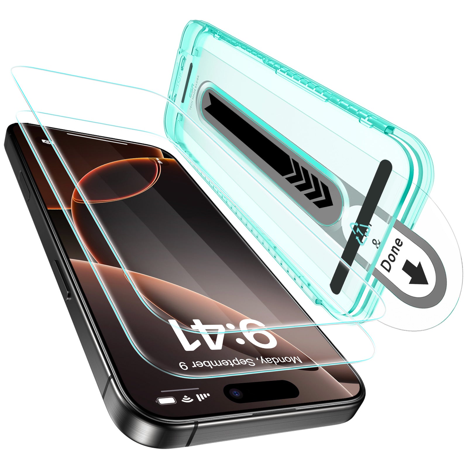 ESR Classic Screen Protector (Alignment Frame), Compatible with iPhone 16 Pro, 2 Pack